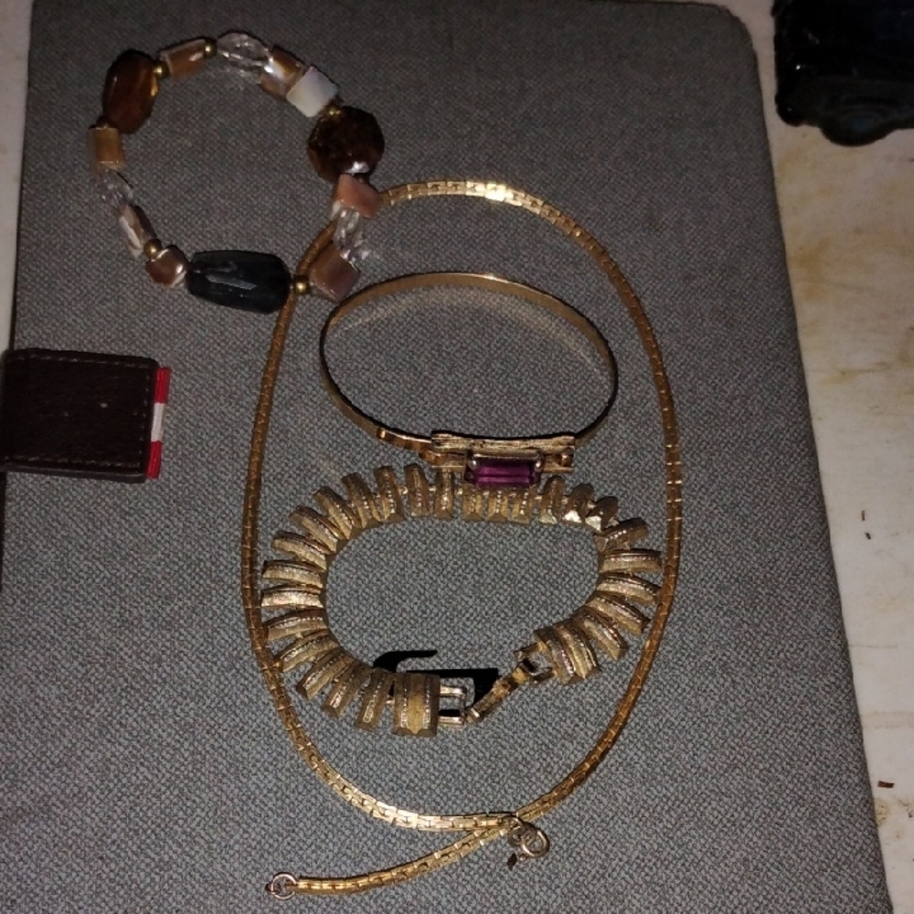 Elegant Gold and Purple Jewelry Set